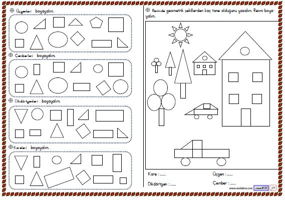 2. Sınıf Matematik Geometrik Şekiller Etkinliği 2
