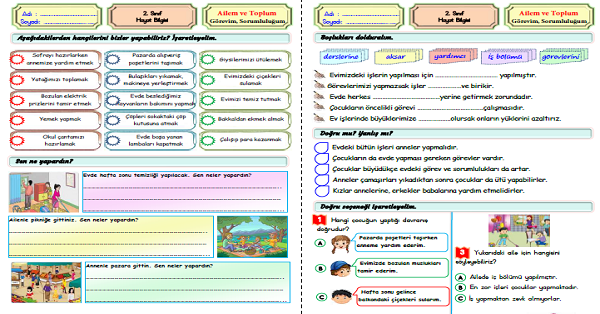2. Sınıf Hayat Bilgisi Görevim, Sorumluluğum Etkinliği