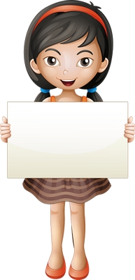 Clipart boş pano tutan kız çocuk resmi png