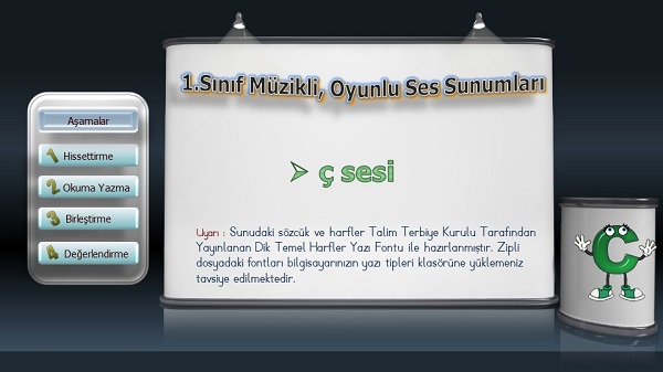 1.Sınıf İlkokuma Müzikli, Animasyonlu ç Sesi Sunusu