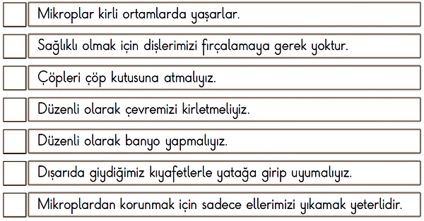 2.Sınıf Hayat Bilgisi Kendimizi ve Çevremizi Temiz Tutalım Etkinliği