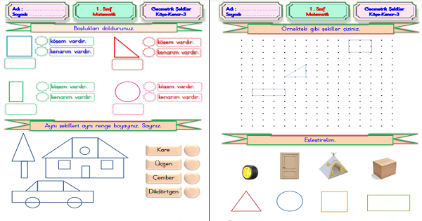 1.Sınıf Matematik Geometrik Şekiller-3