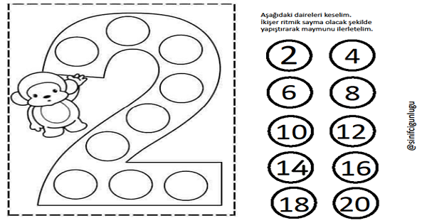 1.Sınıf Matematik İkişer ve Beşer Ritmik Sayma Defter Etkinliği