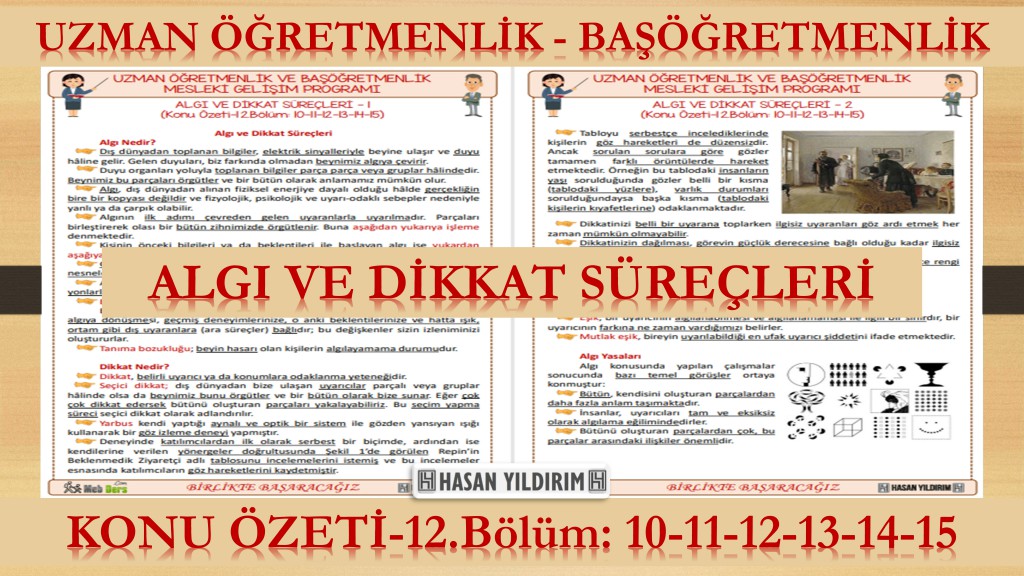 Algı ve Dikkat Süreçleri (Konu Özeti-12. Bölüm: 10-11-12-13-14-15)