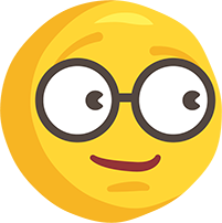 El çizimi yan bakan gözlüklü png emoji resmi