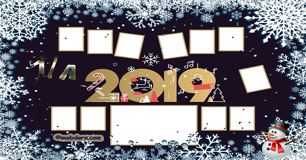 1A Sınıfı için 2019 Yeni Yıl Temalı Fotoğraflı Afiş (11 öğrencilik)