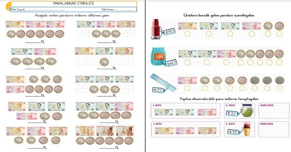 2.Sınıf - Matematik - Paralarımız Etkinliği-2