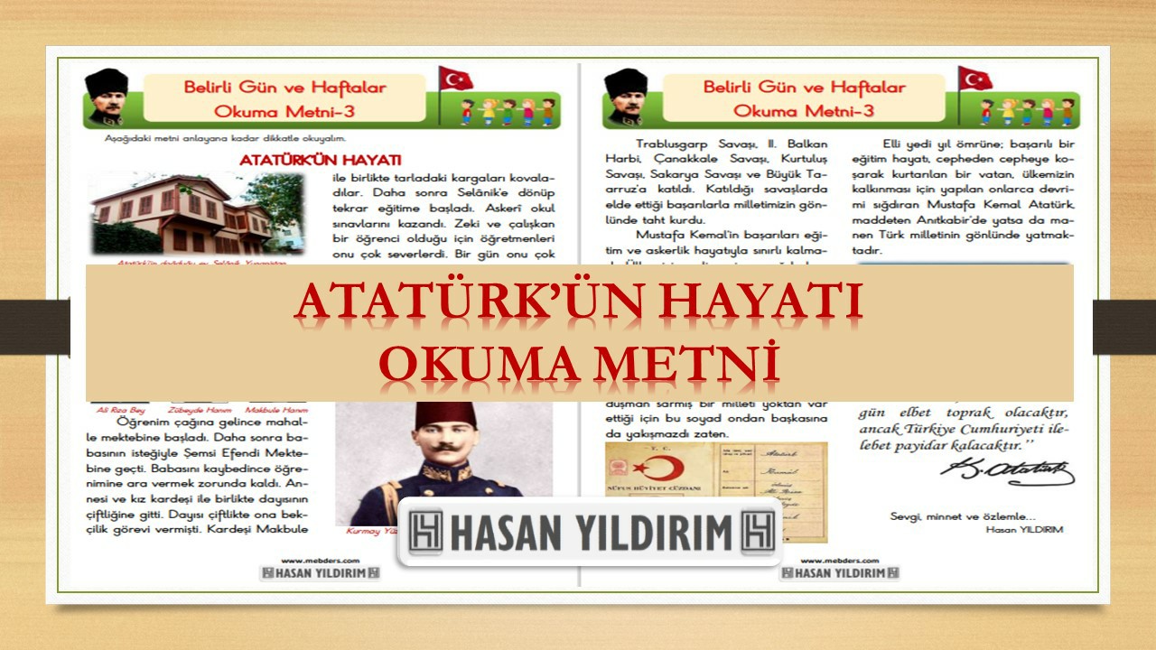 Atatürk'ün Hayatı Okuma Metni