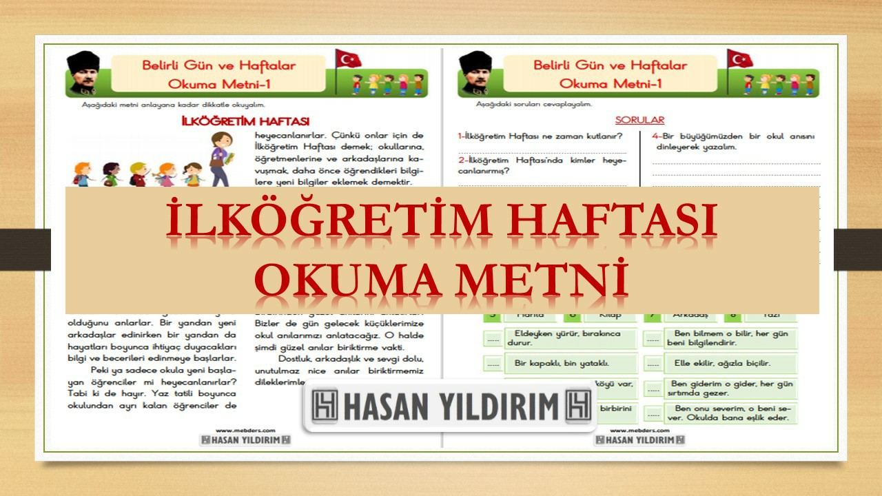 İlköğretim Haftası Okuma Metni