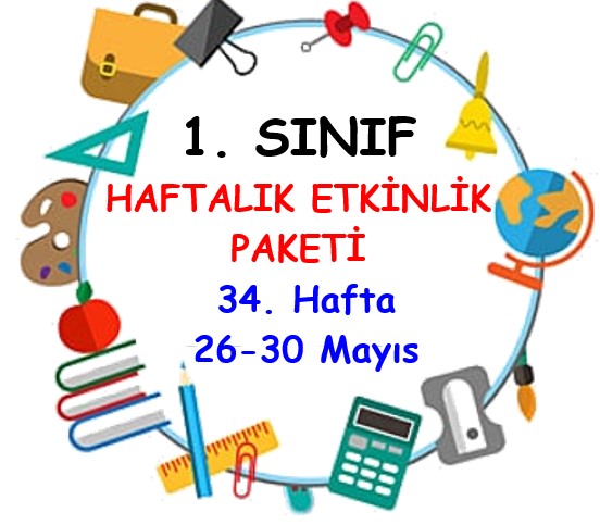 1. Sınıf Haftalık Kazanım Değerlendirme Testi 34. Hafta (26 Mayıs - 30 Mayıs)