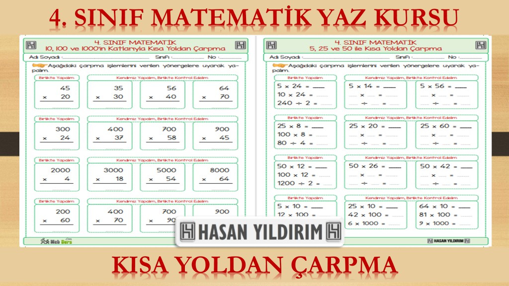 4.Sınıf Matematik Yaz Kursu - Kısa Yoldan Çarpma İşlemi (4.Sınıfa Hazırlık)