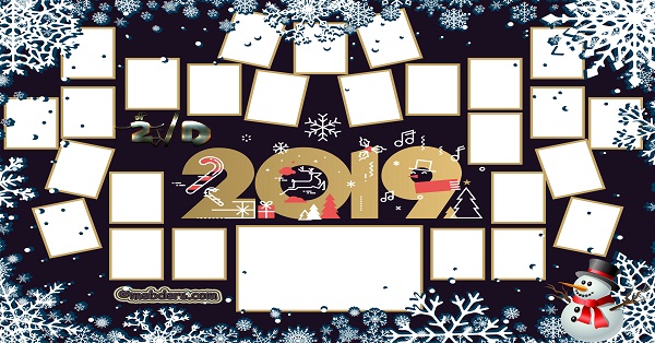 2D Sınıfı için 2019 Yeni Yıl Temalı Fotoğraflı Afiş (26 öğrencilik)