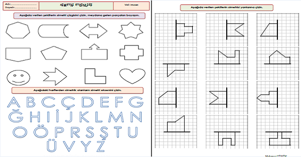 3.Sınıf - Matematik Simetri Etkinlik Çalışmaları (4 Sayfa)