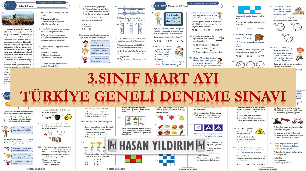 3.Sınıf Mart Ayı Türkiye Geneli Deneme Sınavı (PDF)