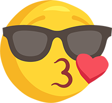 El çizimi güneş gözlüklü öpücük gönderen png emoji resmi