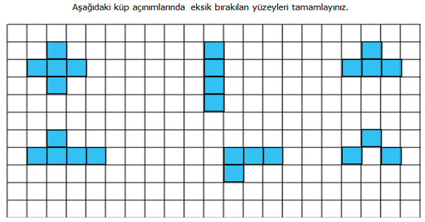 4.Sınıf Matematik Açınımı Verilen Küpü Oluşturma (Küp Oluşturma) Etkinliği 1