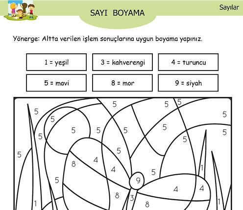 Kelebek Rakam Boyama Etkinliği