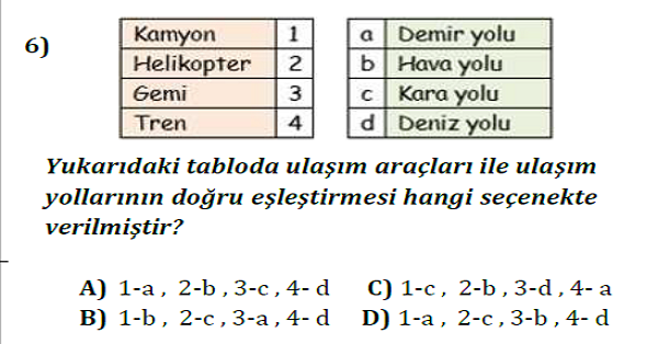 4.Sınıf Trafik Güvenliği 1.Dönem 2.Yazılı Sınavı