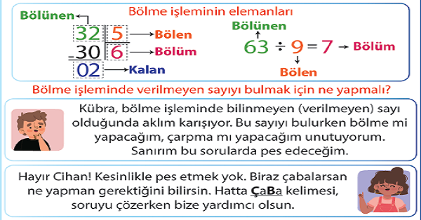 4.Sınıf Matematik Bölme İşleminde Verilmeyen Sayıyı Bulma İşlemi ve Problemleri