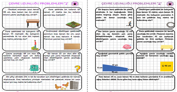 4. Sınıf Matematik Çevre Uzunluğu Problemleri