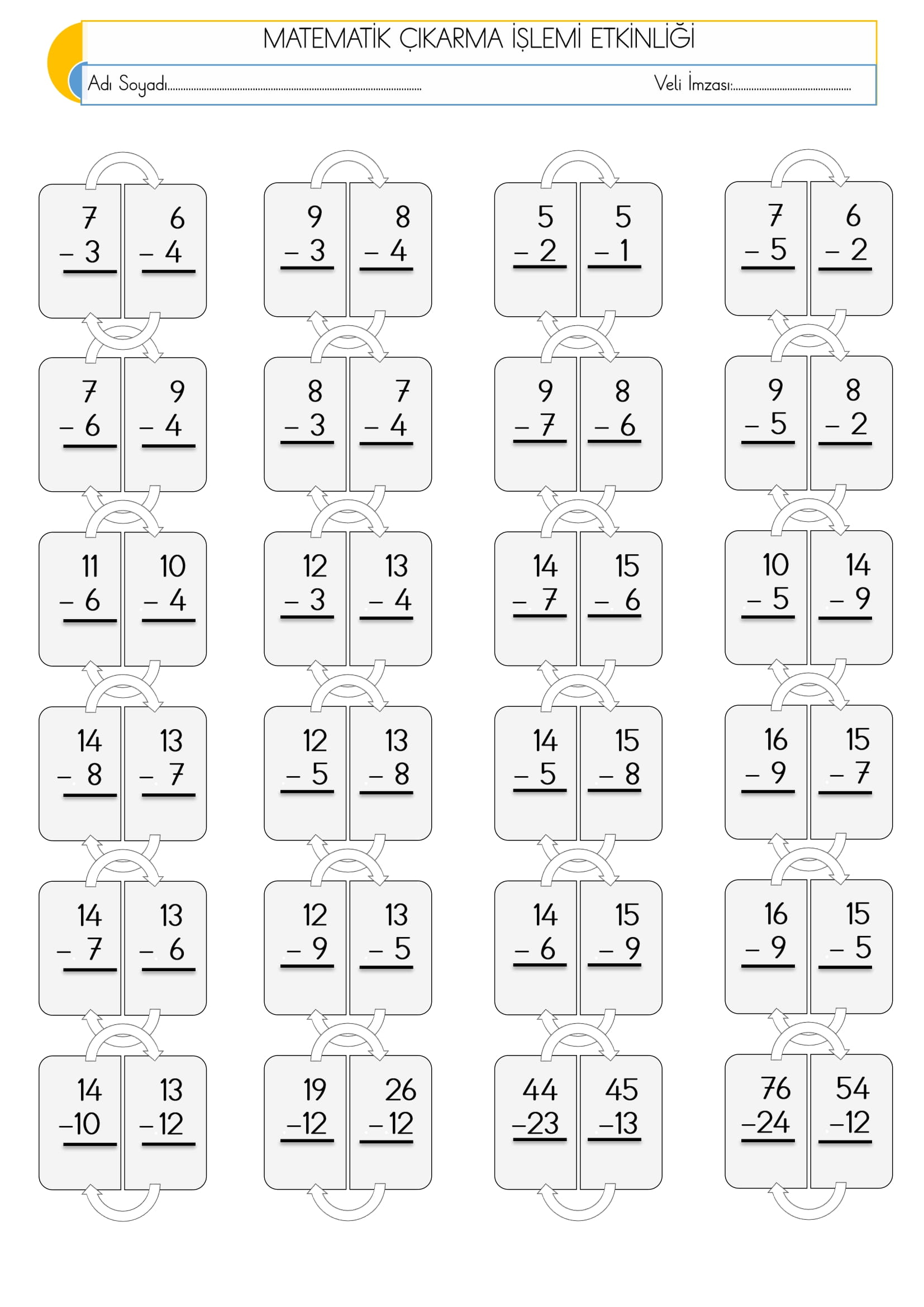 1.Sınıf Matematik Çıkarma İşlemi Etkinliği-20