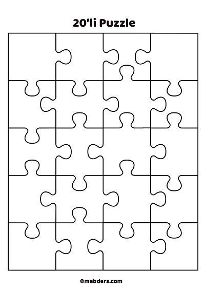 20'li puzzle şablon