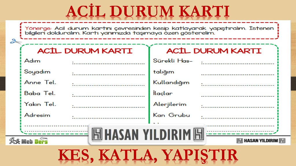 Acil Durum Kartı (Güvenlik Bilgi Kartı)