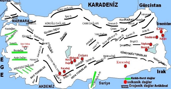 Türkiye Dağlar Haritası 1
