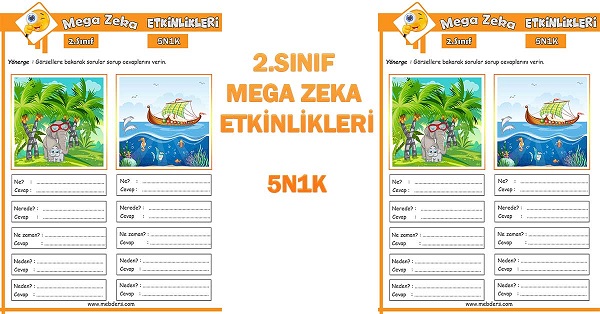 2.Sınıf Mega Zeka Etkinliği - 5N1K