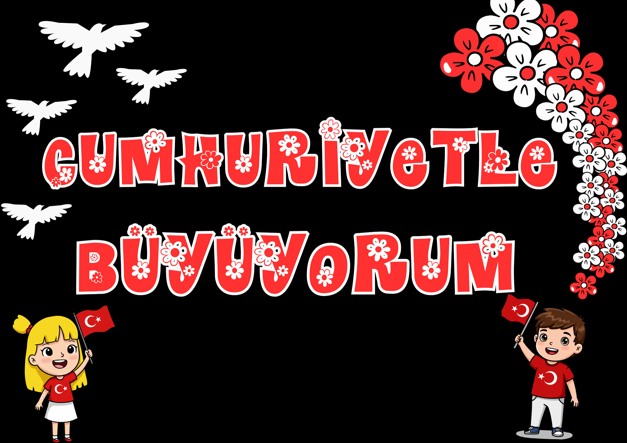 Cumhuriyetle Büyüyoruz Pano Şablonu
