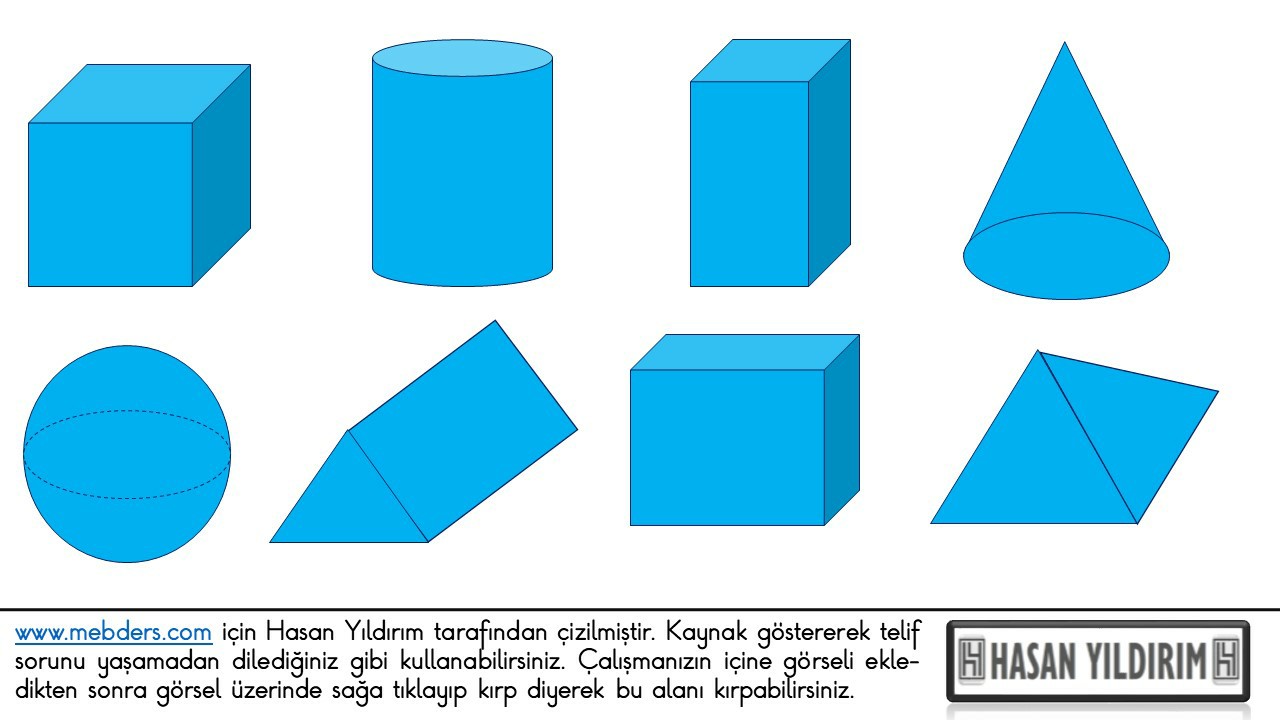 Geometrik Cisimler Mavi PNG