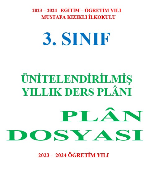 3. Sınıf 2023-2024 Eğitim Öğretim Plan Dosyası Kapağı