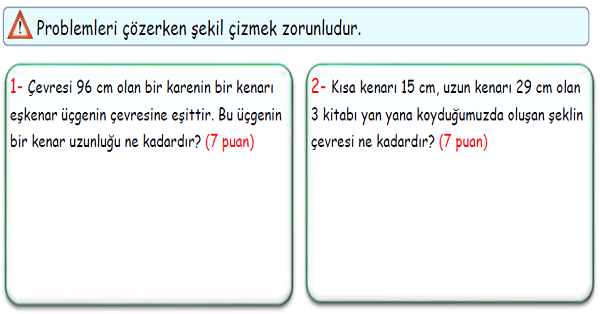 4.Sınıf Matematik Çevre Ölçme Problemler-2