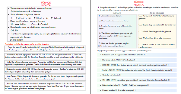2. Sınıf Türkçe Nokta Etkinliği-2