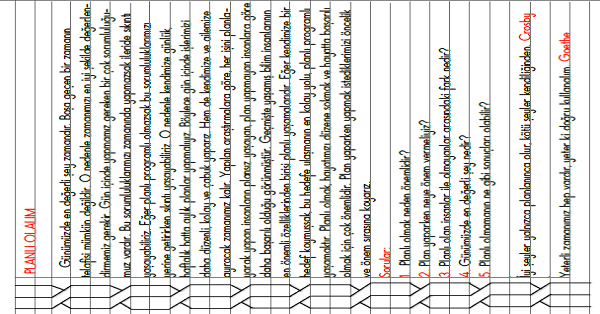 3.Sınıf - Hayat Bilgisi Planlı Olalım Defter Özeti