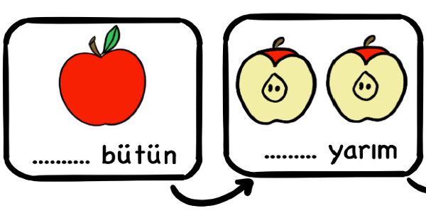 1.Sınıf Matematik Kesirler (Bütün - Yarım) Etkinliği