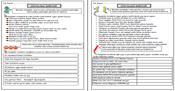 4. Sınıf Türkçe Noktalama İşaretleri (İki Nokta, Üç Nokta, Parantez ve Eğik Çizgi)