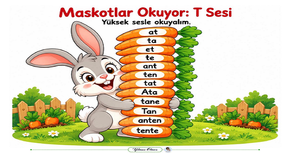 1. Sınıf İlk Okuma Yazma SESİ Maskotlarla Okuyorum Renkli Etkinliği