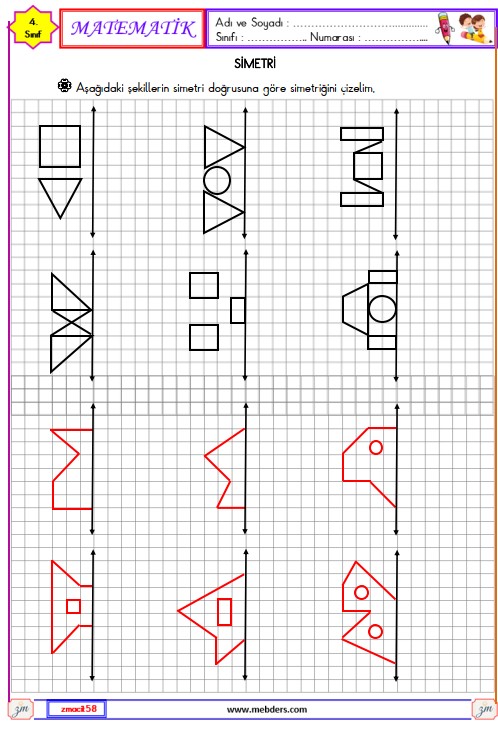 4. Sınıf Matematik Simetri Etkinliği 5