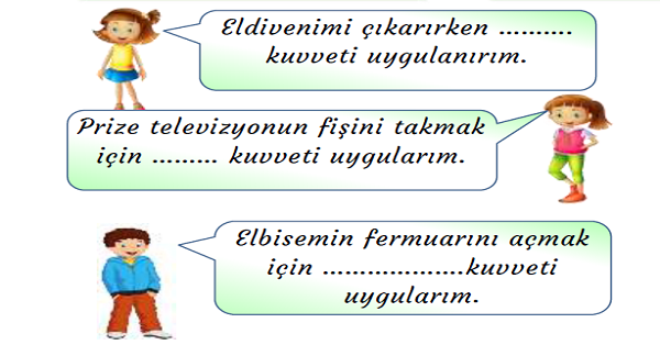 3.Sınıf Fen Bilimleri Kuvveti Tanıyalım Yeni Nesil Sorular