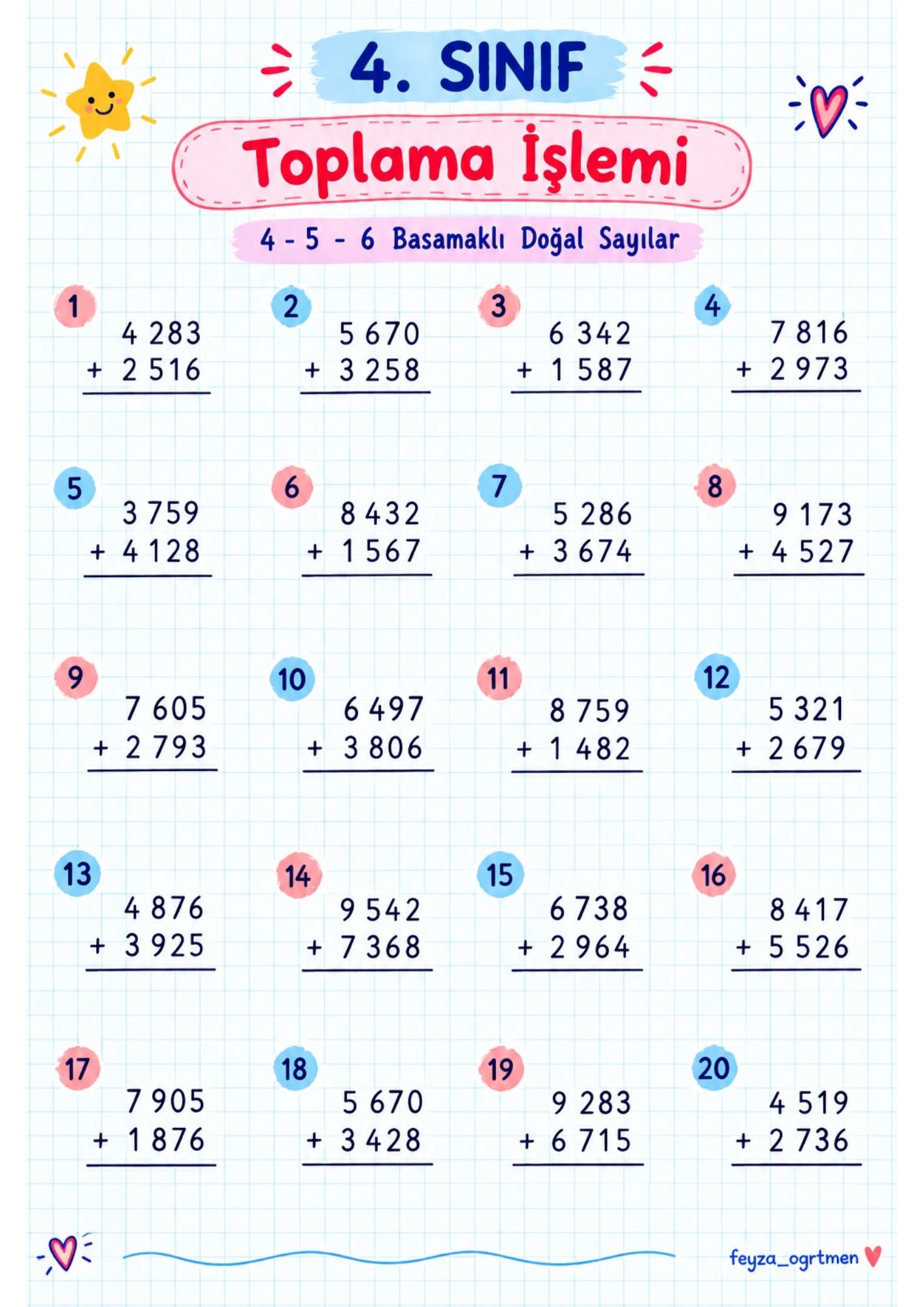 4. Sınıf Matematik İşlem Becerisi (Toplama- Çıkarma)
