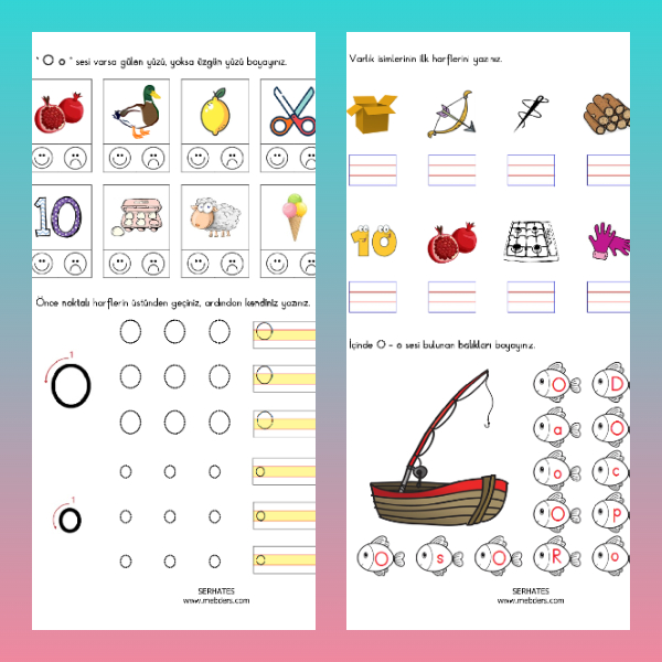 1. Sınıf İlkokuma Yazma - O Sesi Etkinliği - 1