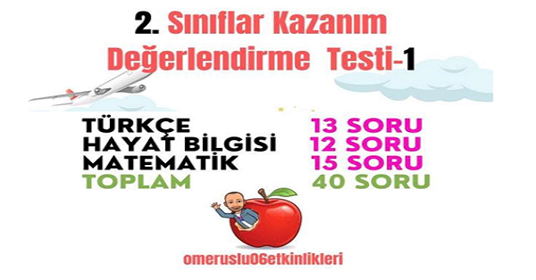 2.Sınıflar Kazanım Değerlendirme Testi -1