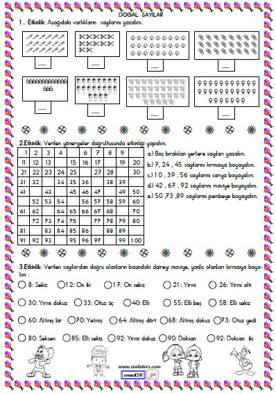 2. Sınıf Matematik Sayıları Yazma ve Okuma Etkinliği 5