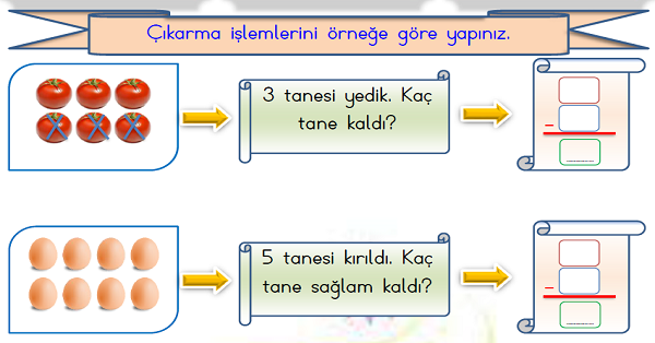 1.Sınıf Matematik Çıkarma İşlemi Problem Giriş-1