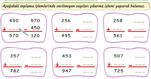 3.Sınıf Matematik Toplama İşlemi-Verilmeyen Toplananı Bulma-1