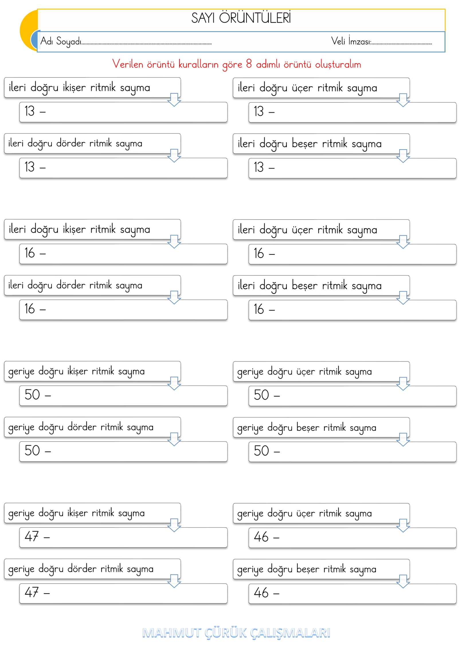 2.Sınıf - Matematik - Örüntü Etkinliği-2