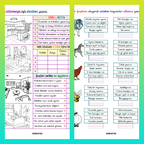 1.Sınıf Türkçe Oku - Anla - Boya Etkinliği - 2