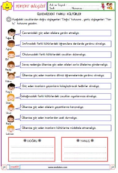 3. Sınıf Türkçe Okuma ve Anlama Metni Etkinliği (Çöpten Gelen Arkadaş)