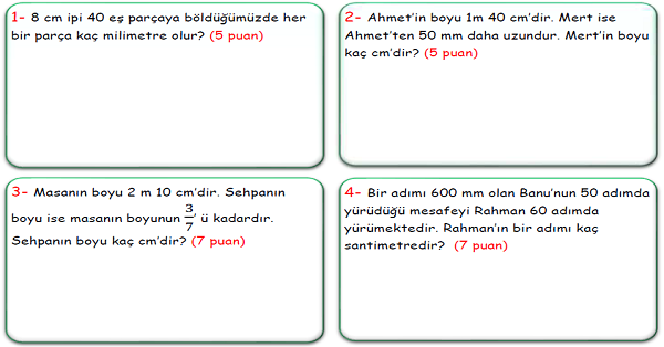 4.Sınıf Matematik Uzunluk Ölçüleri Problemleri-4